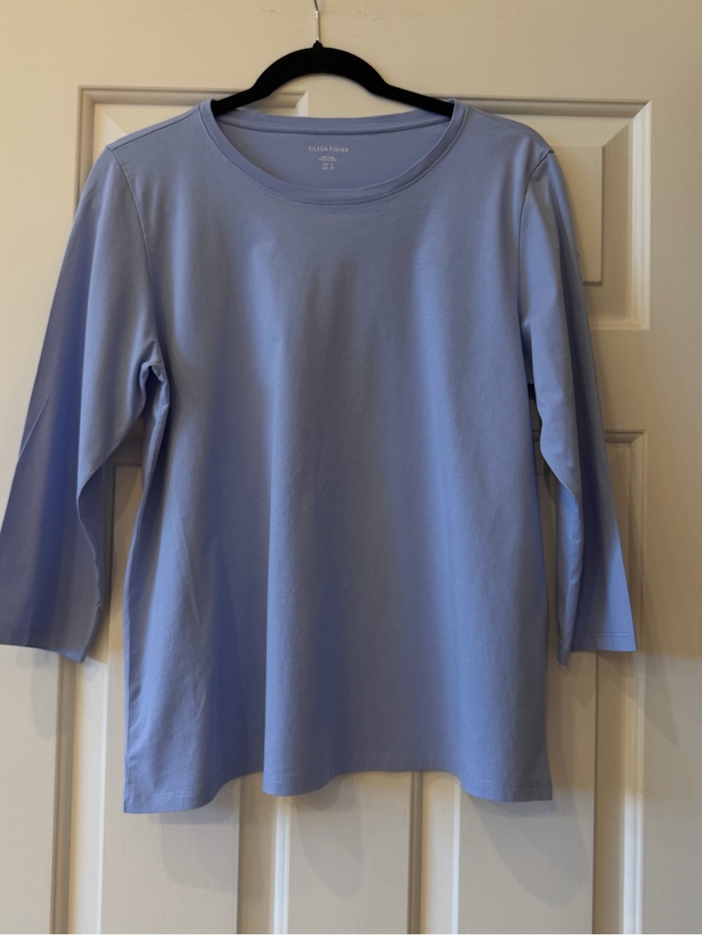 Eileen Fisher Light Blue Long-Sleeve Crewneck Top size L